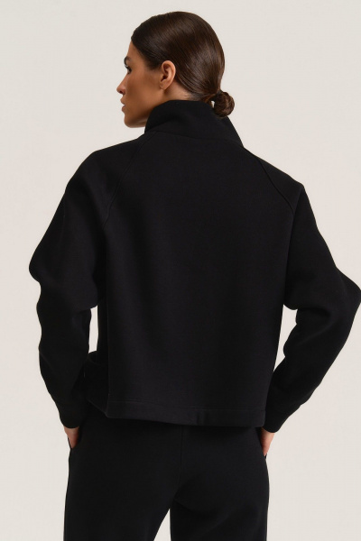 Свитшот на запах из трикотажного футера с начесом MG Wear 2101 черный - фото 5