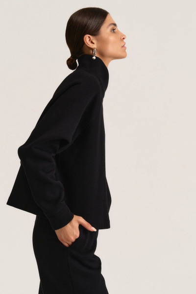 Свитшот на запах из трикотажного футера с начесом MG Wear 2101 черный - фото 4