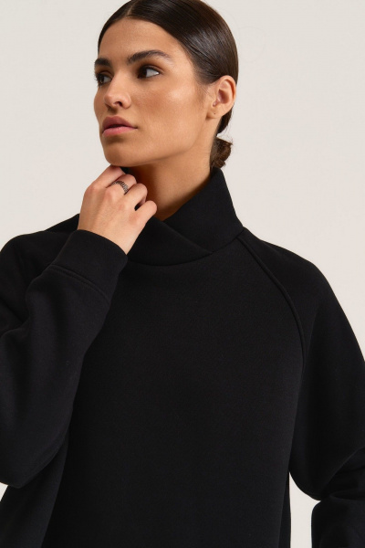 Свитшот на запах из трикотажного футера с начесом MG Wear 2101 черный - фото 3