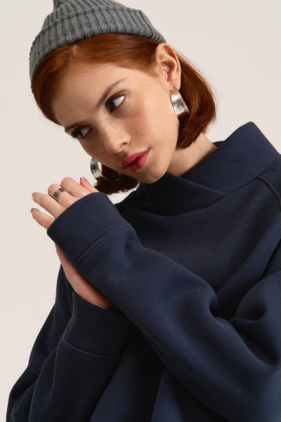 Світшот прямого силуету з начесом для повсякденного стилю MG Wear 2101 графит - фото 5