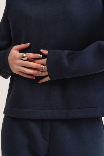 Світшот прямого силуету з начесом для повсякденного стилю MG Wear 2101 графит - фото 3