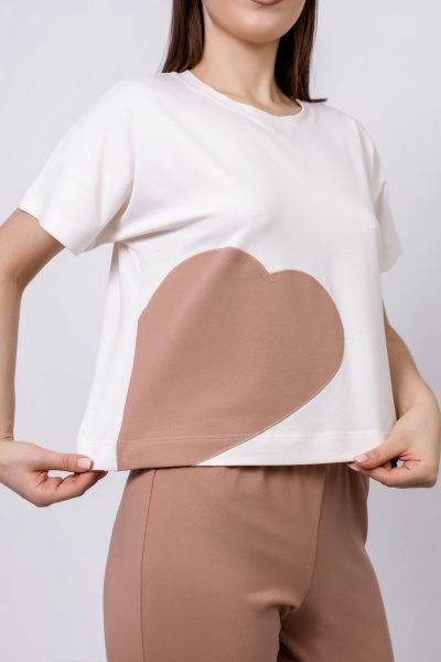 Брюки, майка ЛЕДИ ГРАНД 2328104 шампань+песок - фото 3