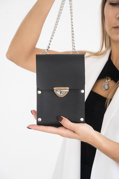 Кожаная сумка через плечо с деревянными вставками Because KOLIBRI - фото 4