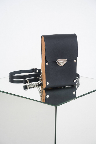 Кожаная сумка через плечо с деревянными вставками Because KOLIBRI - фото 3