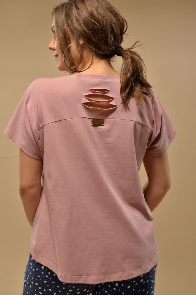 Футболка GRATTO 2057 розовый - фото 2
