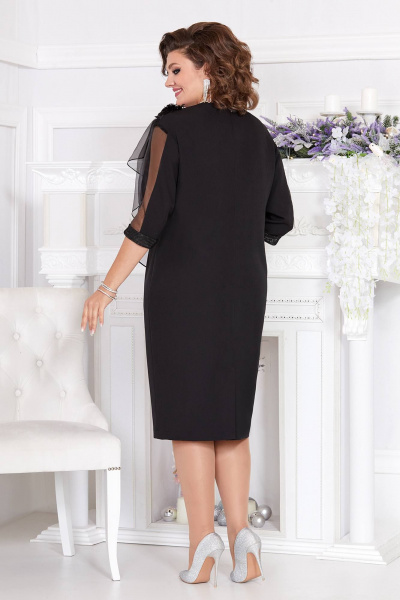 Платье свободного силуэта из текстиля с воланом Mira Fashion 5361 - фото 4