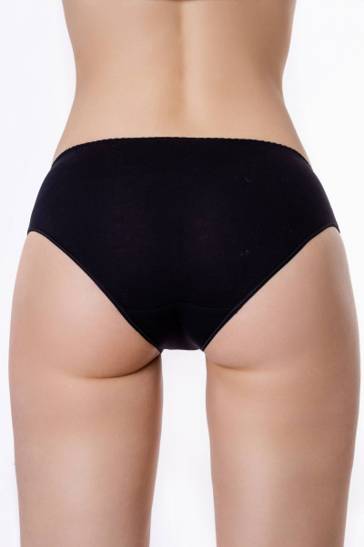 Трусы женские с рельефными швами и кружевными вставками ЛЕДИ ГРАНД 191159 черный - фото 2