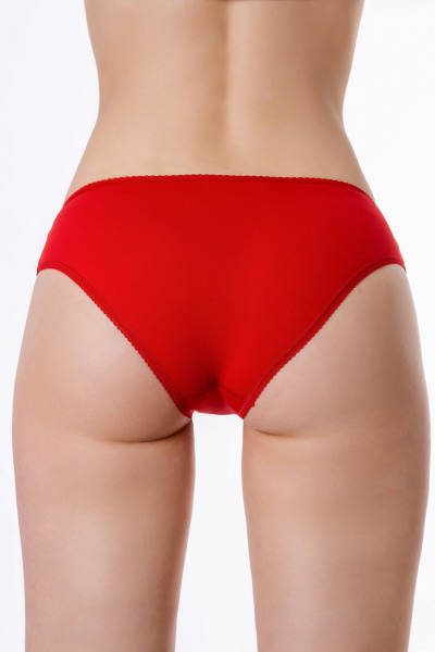 Трусы со средним вырезом из хлопка для ежедневного комфорта ЛЕДИ ГРАНД 201100-1 красный - фото 2