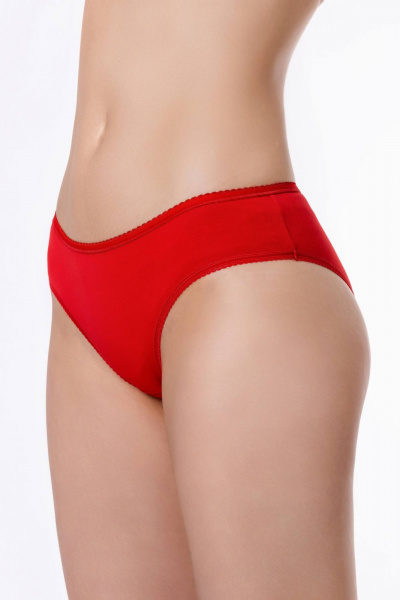 Трусы со средним вырезом из хлопка для ежедневного комфорта ЛЕДИ ГРАНД 201100-1 красный - фото 1