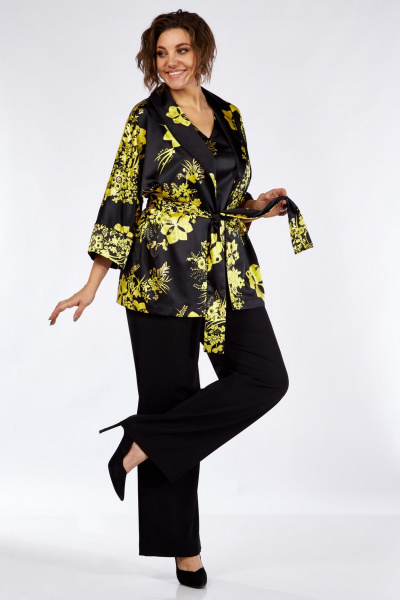 3-комплект из жакета-кимоно, блузки и брюк палаццо Matini 1.1711 желтый - фото 14