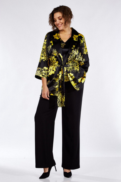 3-комплект из жакета-кимоно, блузки и брюк палаццо Matini 1.1711 желтый - фото 2