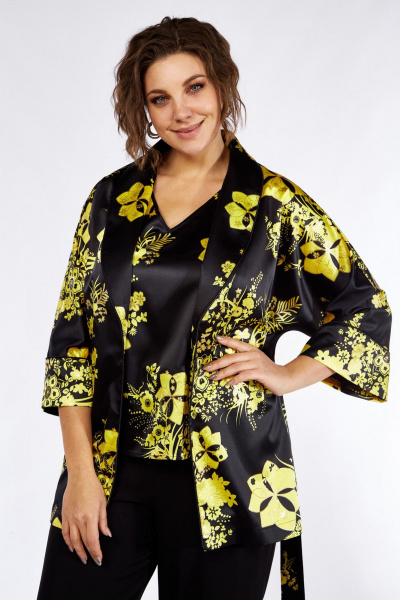 3-комплект из жакета-кимоно, блузки и брюк палаццо Matini 1.1711 желтый - фото 3