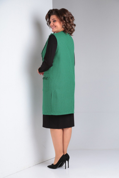 Платье и жилет из текстиля с карманами и декором Takka Plus 21-134/2 - фото 4