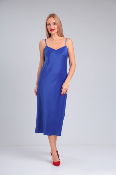 Атласное платье-комбинация с вытачками и регулируемыми бретелями Takka Plus 23-211/2 - фото 6