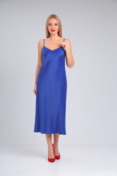Атласное платье-комбинация с вытачками и регулируемыми бретелями Takka Plus 23-211/2 - фото 4