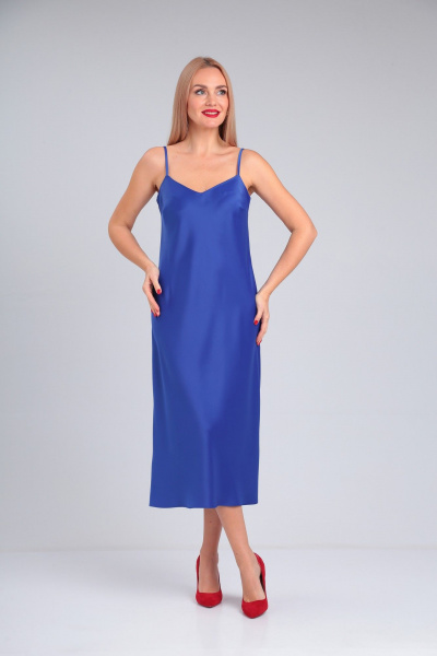 Атласное платье-комбинация с вытачками и регулируемыми бретелями Takka Plus 23-211/2 - фото 2
