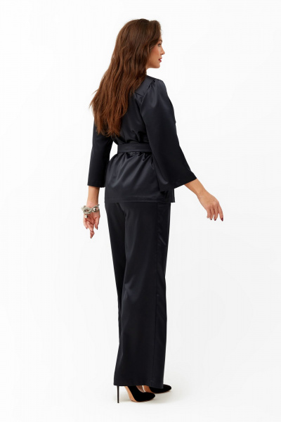Блуза и брюки из текстиля для торжественных случаев Andina city 9034 иссиня-черный - фото 7