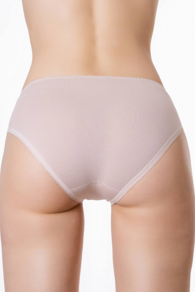Трусы женские со средним вырезом из хлопка и кружева ЛЕДИ ГРАНД 201187 серебристый_пион - фото 3