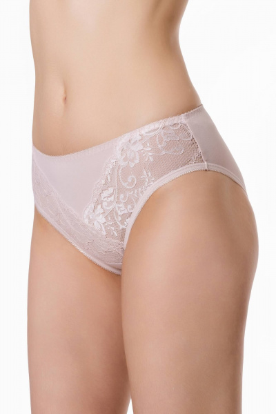 Трусы женские со средним вырезом из хлопка и кружева ЛЕДИ ГРАНД 201187 серебристый_пион - фото 2