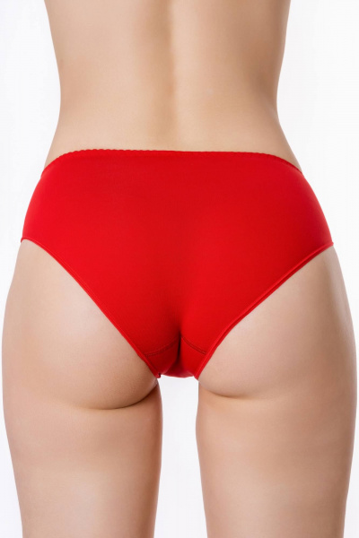 Трусы из хлопка с эластаном и кружевной отделкой ЛЕДИ ГРАНД 211184 красный - фото 2