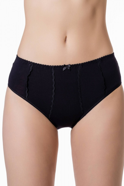 Черные женские трусы с кружевным декором и комфортной посадкой ЛЕДИ ГРАНД 231113 черный - фото 3