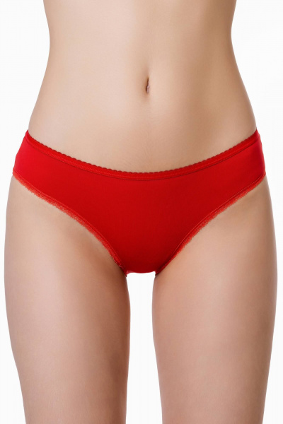 Трусы со средним вырезом и ажурной тесьмой ЛЕДИ ГРАНД 231116 красный - фото 3