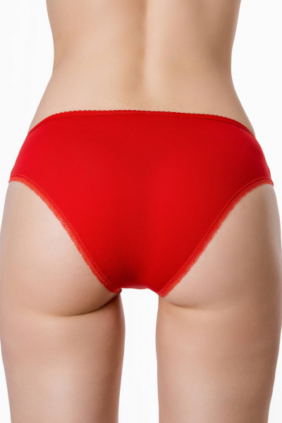 Трусы со средним вырезом и ажурной тесьмой ЛЕДИ ГРАНД 231116 красный - фото 2
