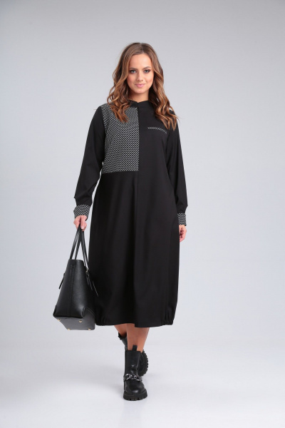 Платье приталенное из вискозы с разрезом и рельефами Angelina & Сompany 930 - фото 7