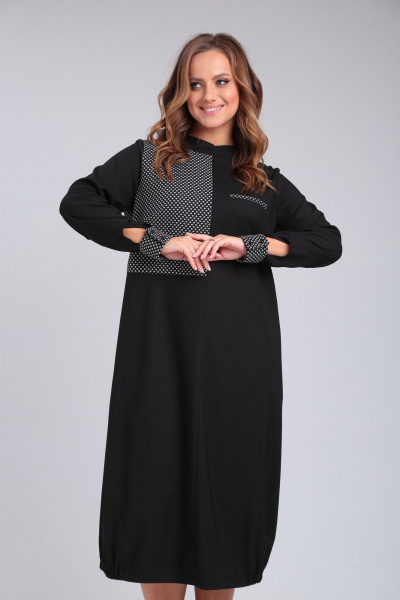 Платье приталенное из вискозы с разрезом и рельефами Angelina & Сompany 930 - фото 6