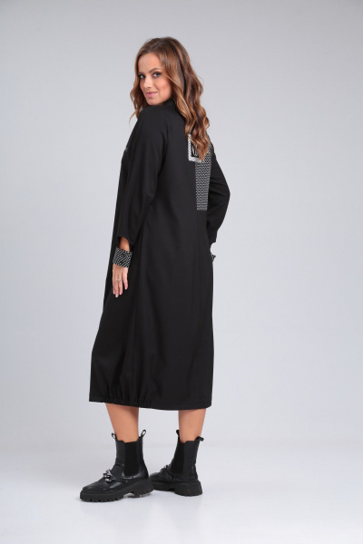 Платье приталенное из вискозы с разрезом и рельефами Angelina & Сompany 930 - фото 5