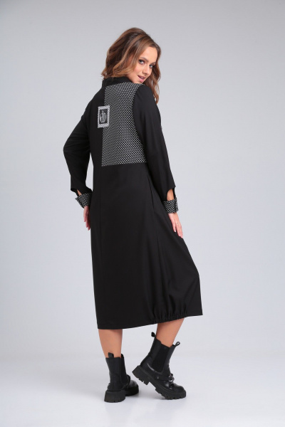 Платье приталенное из вискозы с разрезом и рельефами Angelina & Сompany 930 - фото 4