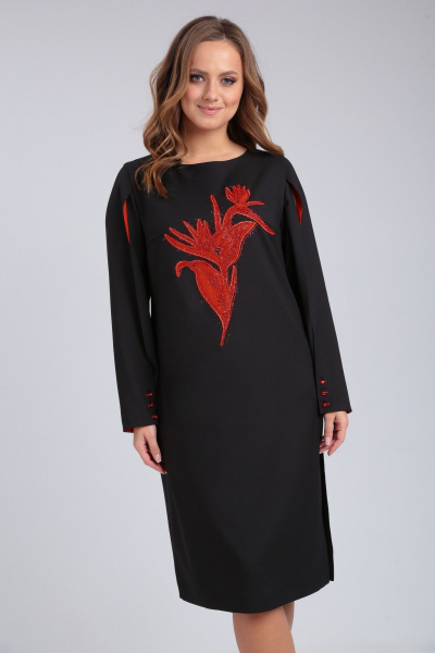 Платье нарядное с вышивкой и разрезом, стиль классика Angelina & Сompany 932 - фото 9