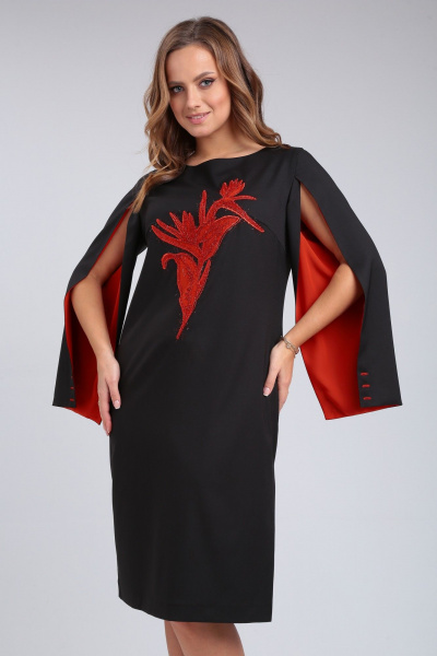 Платье нарядное с вышивкой и разрезом, стиль классика Angelina & Сompany 932 - фото 8