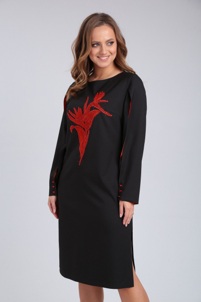 Платье нарядное с вышивкой и разрезом, стиль классика Angelina & Сompany 932 - фото 3