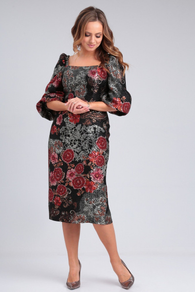 Платье приталенное ниже колена с объемными рукавами Angelina & Сo 933 - фото 7