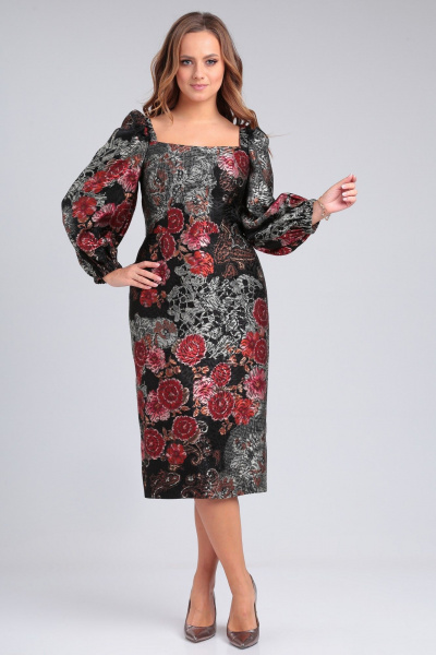 Платье приталенное ниже колена с объемными рукавами Angelina & Сo 933 - фото 6