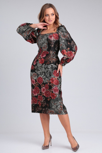 Платье приталенное ниже колена с объемными рукавами Angelina & Сo 933 - фото 5