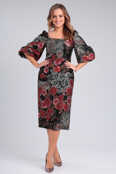 Платье приталенное ниже колена с объемными рукавами Angelina & Сo 933 - фото 4