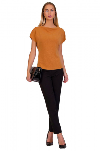 Джемпер женский трикотажный желтый свободный F de F 2014 горчичный - фото 1