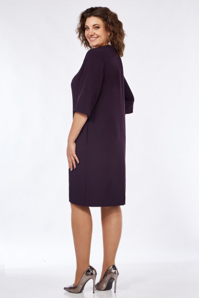 Платье в стиле баллон с декоративными люверсами Matini 3.1741 баклажан - фото 5