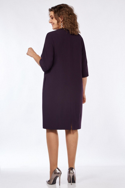 Платье в стиле баллон с декоративными люверсами Matini 3.1741 баклажан - фото 10