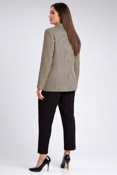 Жакет с рисунком гусиная лапка и талиевыми рельефами IVARI 206 гусиная_лапка_беж - фото 5