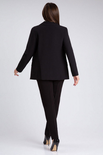 Двубортный жакет с рельефами и латканами из костюмного полотна IVARI 205 черный - фото 6