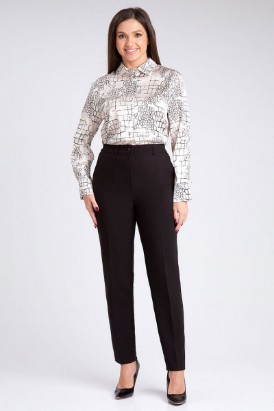 Классические брюки со стрелками зауженные к низу IVARI 303-П черный - фото 1