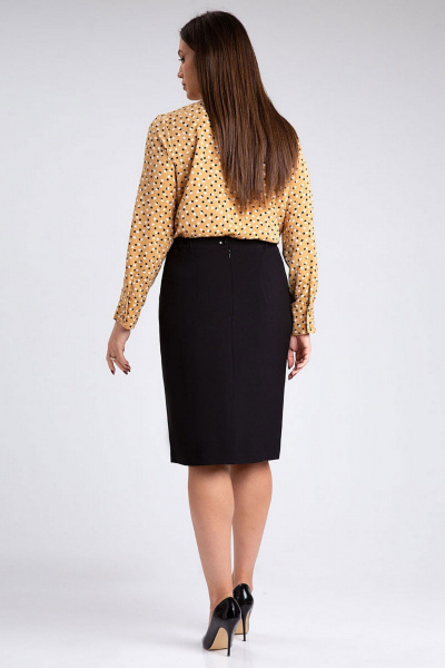 Классическая юбка-карандаш из костюмного полотна IVARI 509 черный - фото 3