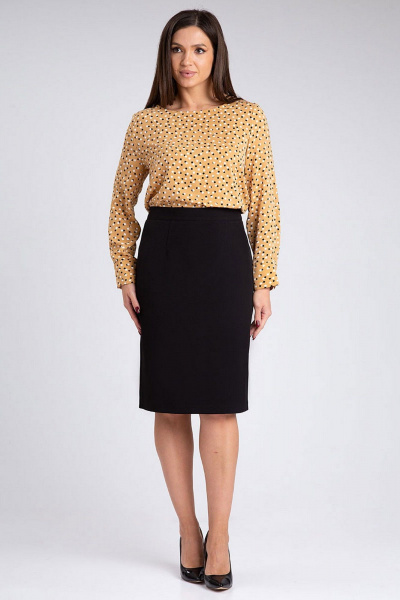 Классическая юбка-карандаш из костюмного полотна IVARI 509 черный - фото 2