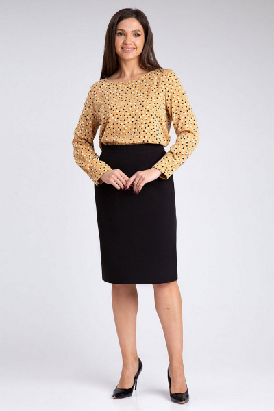 Классическая юбка-карандаш из костюмного полотна IVARI 509 черный - фото 1