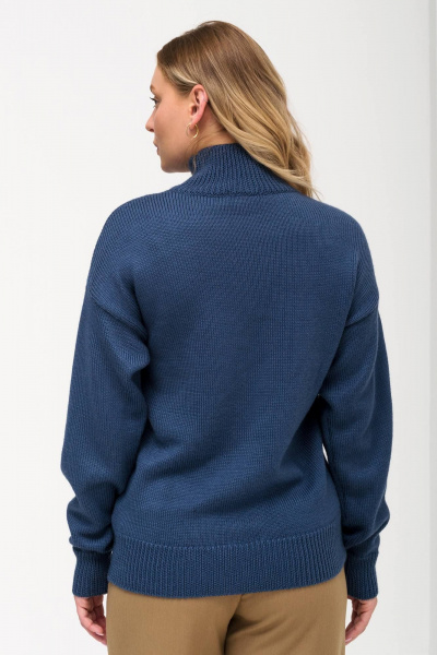 Джемпер с горлом оверсайз из шерсти для холодных дней Romgil 940ШТЗ индиго - фото 2
