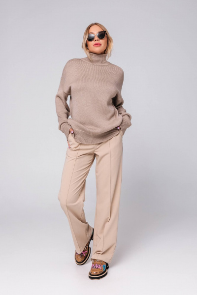 Джемпер вязаный демисезонный базовый свободный для любого образа Romgil 940ШТЗ светлый_опаловый - фото 5