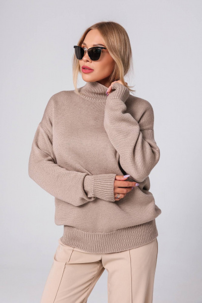 Джемпер вязаный демисезонный базовый свободный для любого образа Romgil 940ШТЗ светлый_опаловый - фото 4